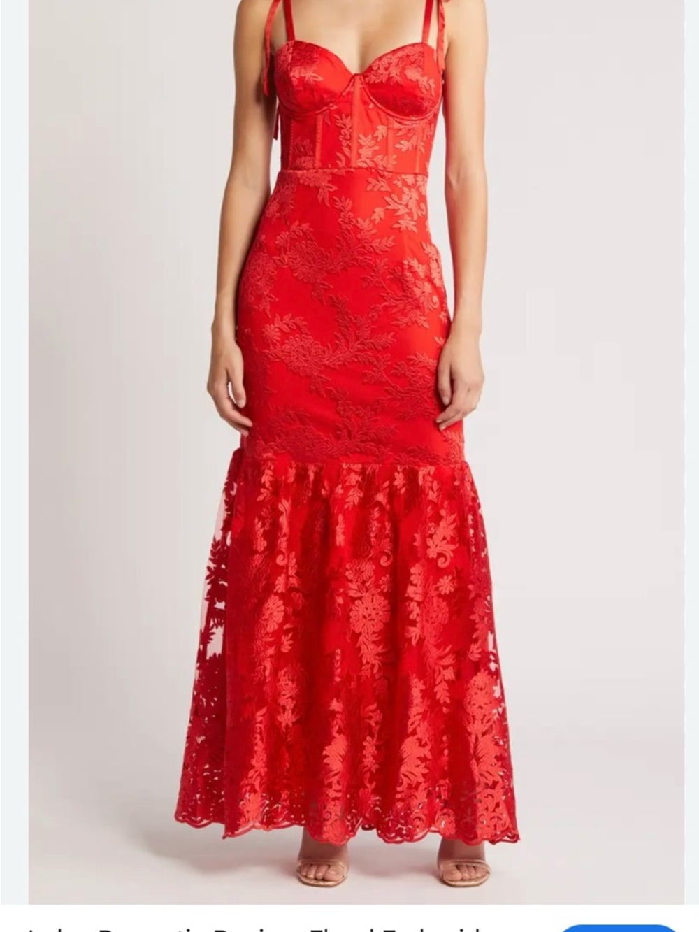 NWT Lulu’s Red Lace Mermaid Evening Dress size Small